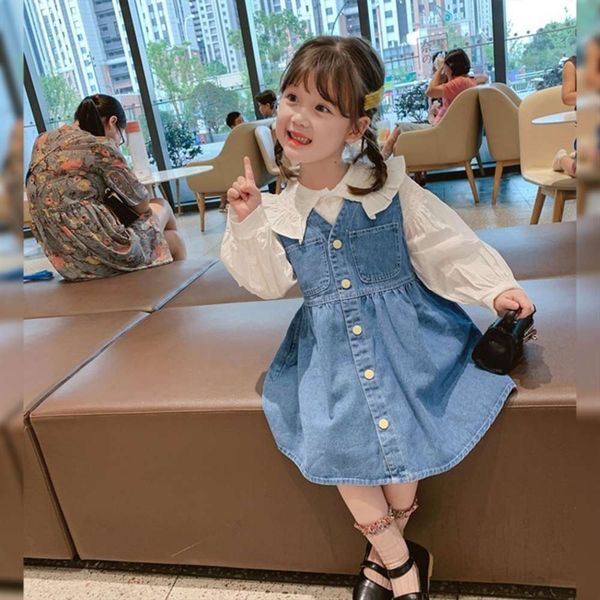 

new net 2021 girl's baby clothing red foreign sle suit children's spring and autumn korean drs two piece set, White