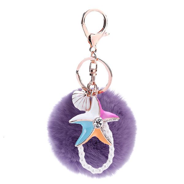 

souvenirs pendant pearl pentagram starfish key chain metal ring car