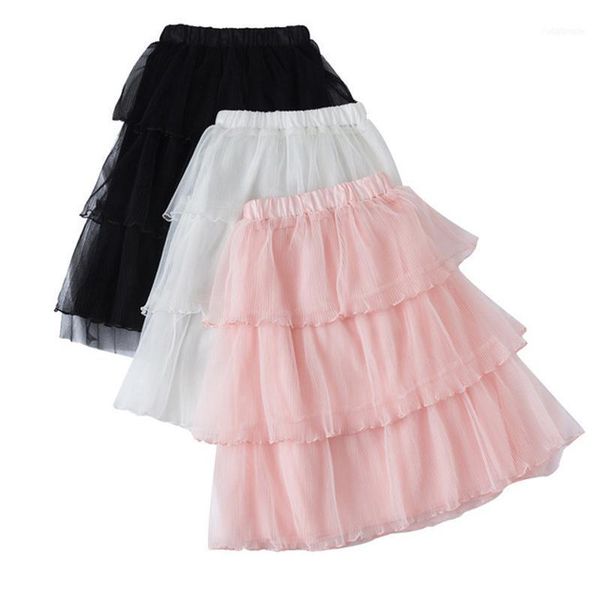 

skirts kids long tulle tutu skirt girls fashion children clothing elastic waist lace cake summer family matching clothes1, Blue