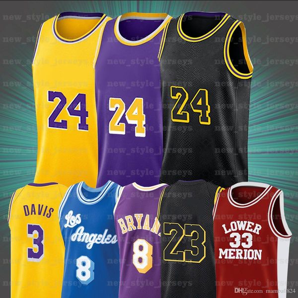 

2021 los angeles lakers alex 4 caruso jersey lebron 23 james anthony 3 davis kyle bryant mens4, Black;red