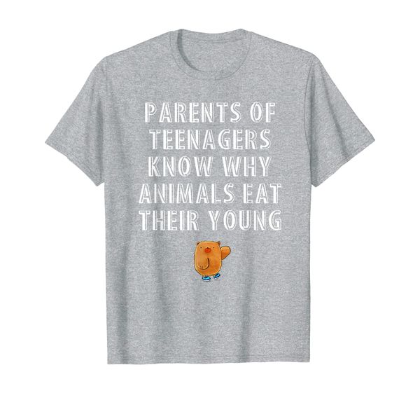 

parents of teenagers know why animals eat their young | fun t-shirt, White;black