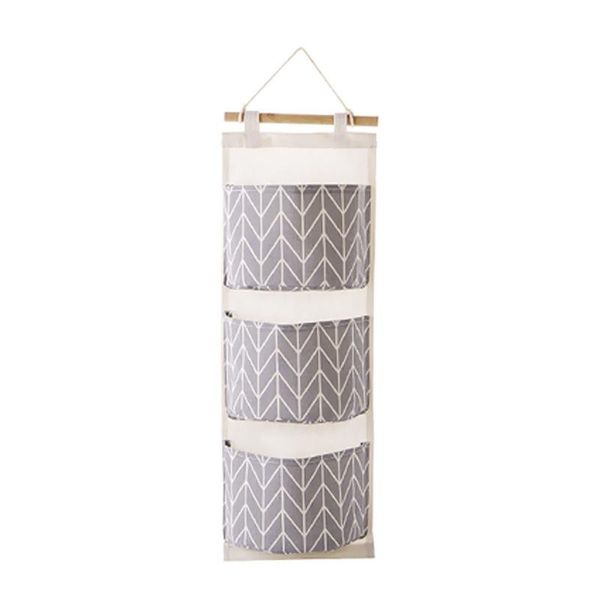 

storage boxes & bins wall hanging organizer 3 grids bag container decor pocket pouch door d90903