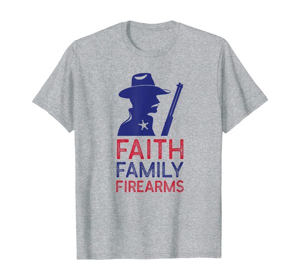 

faith, family, firearms: pro-gun tshirt 2nd amendment design, White;black