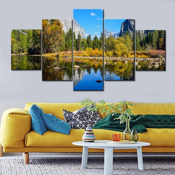 

paintings modular canvas for living room natural scenery posters landscape wall art prints lake forest mountains pictures framed