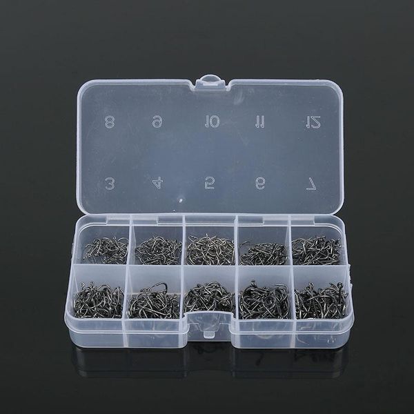 

500pcs/box high carbon steel fishing hooks mixed size barbed jig hook carp fishing jig head for accessories fishhook