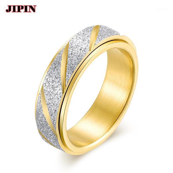 

wedding rings trendy titanium steel lovers couple gold wave pattern promise ring for women men engagement jewelry b09631, Slivery;golden