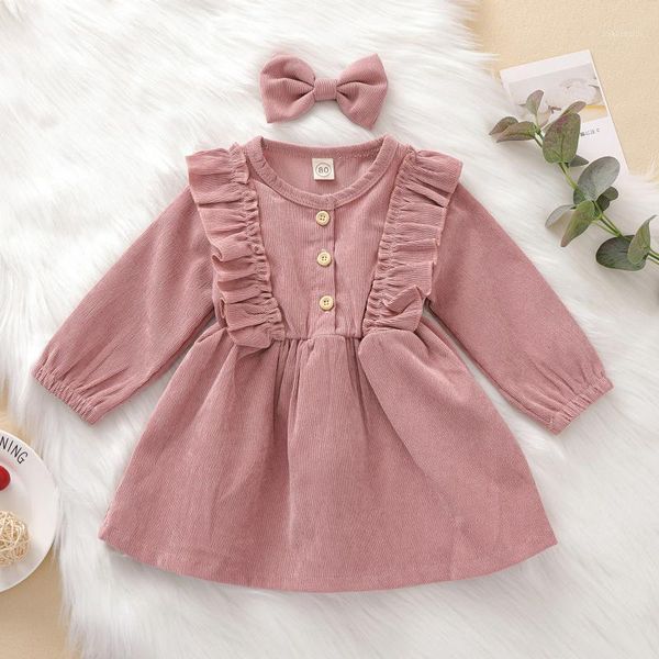 

clothing sets # 5 baby girls clothes summer dress kids solid ruffle botton princess +hairband toddler dresses, White