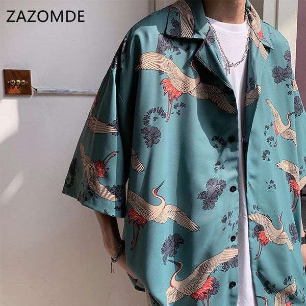 

men's casual shirts summer print shirt mens fashion hawaiian short sleeve beach loose plus size, White;black