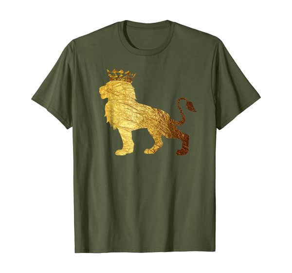 

mens gold king lion crown t-shirt-cool mens lion shirts, White;black
