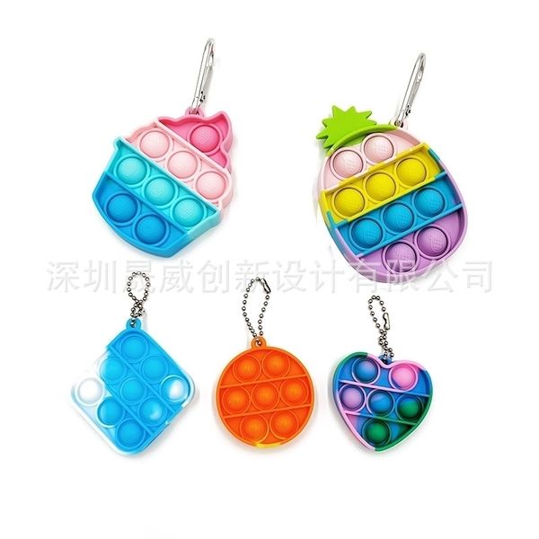 

rat killing pioneer key chain pendant silicone puzzle finger toy bubble music rainbow
