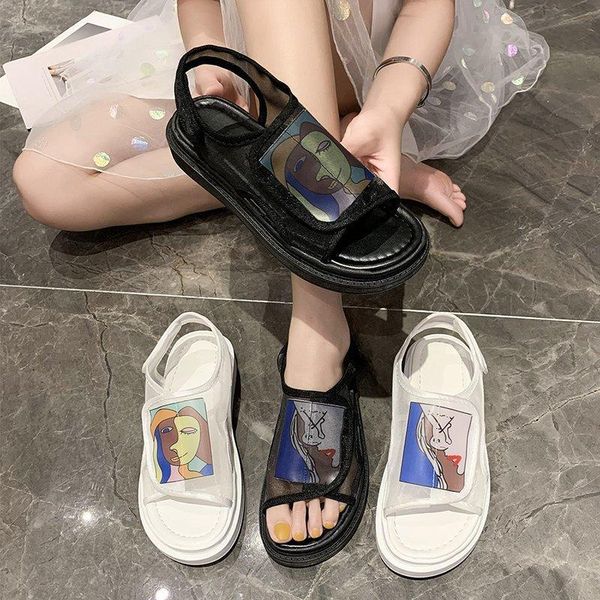 

sandals women female shoes woman summer wedge comfortable ladies slip-on flat sandalias, Black