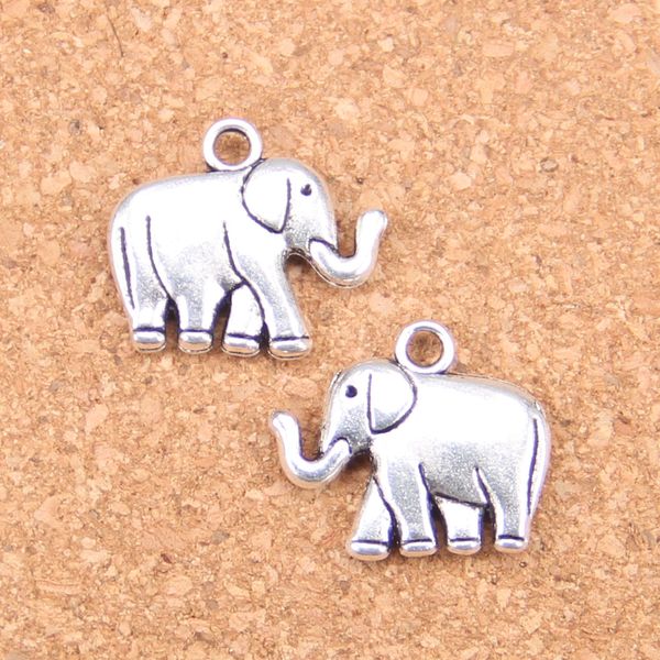 30 pz argento antico placcato bronzo placcato due lati elefante charms ciondolo collana fai da te braccialetto risultati braccialetto 21 * 18 * 5mm