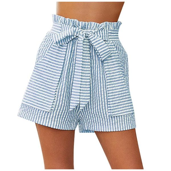 

high waist women summer shorts fashion casual loose bandage lady striped party shorts elegant comfortable horts trousers, White;black