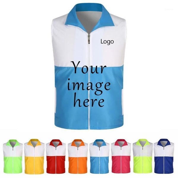 

men's vests reflective waistcoat graden maintenance work clothes pocket custom print logo women men outdoor vest uniform sportswear, Black;white