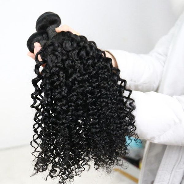 

human hair bulks curly bundles brazilian weave 1/3 pc 100% remy venvee products extensions, Black