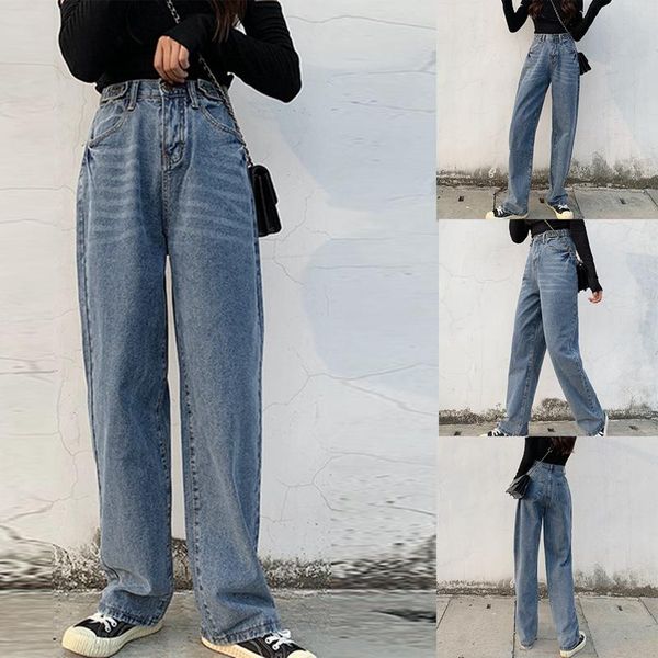

women's pants & capris all-match drape mopping pants, high waist, thin, straight, wide-legged trousers, blue, Black;white