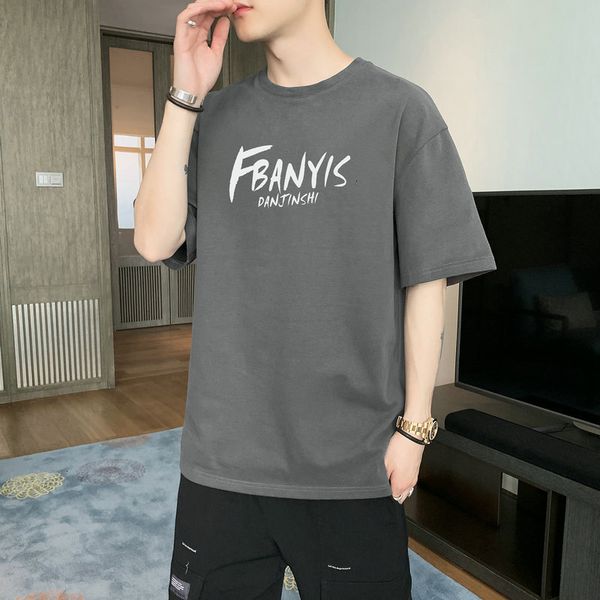 

2021 short summer t-shirt fashion men's half sleeve loose df379tp20, White;black