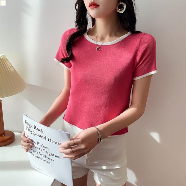 

short sleeve clothes womens tshirt female women clothing plus size tee shirts new crop casual designers t shirt fashion black ds420, White