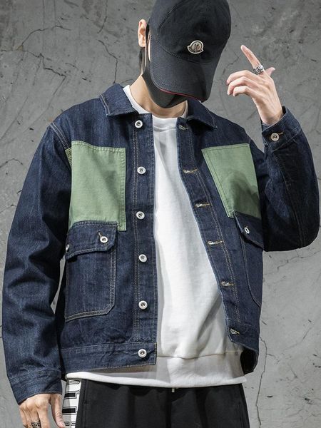 

men's jackets 2021 spring and autumn denim jacket for men loose fashion handsome men's, Black;brown