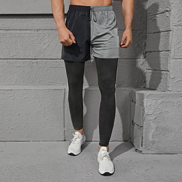 

men's shorts 2021 autumnmen jogger running track pants basketball gym jogging workout training fitness thin male tight sports joger, White;black