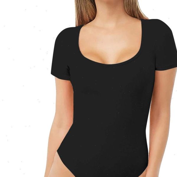 

womens short sleeved bodysuit casual comfort scoop neck basic jumpsuit body mujer plus size skinny bottoming bodycon bodysuits, Black;white