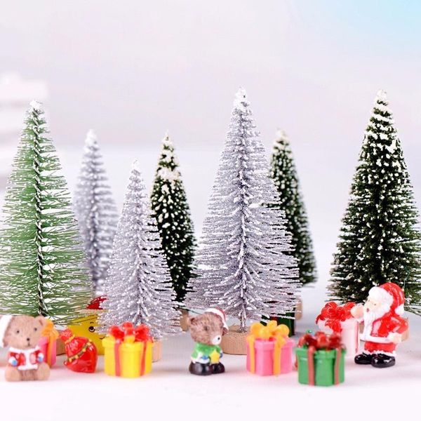 

decorative objects & figurines christmas tree mini house miniatura fairy garden ornament craft decor miniature dollhouse home decoration diy