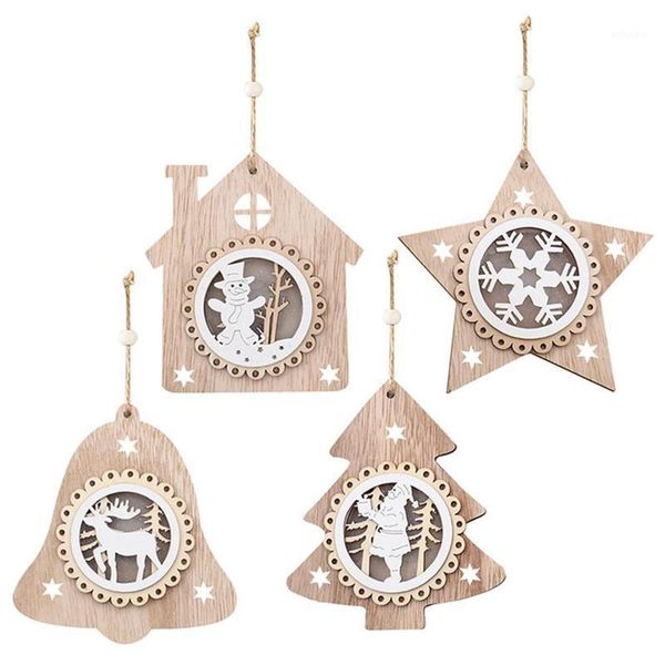 

christmas decorations hanging wooden light decoration cutouts embellishments with ropes ornament tools