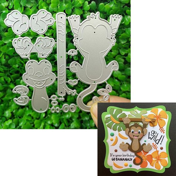 

painting supplies animal series metal cutting die diy scrapbook 3d greeting card for monkey making 2021