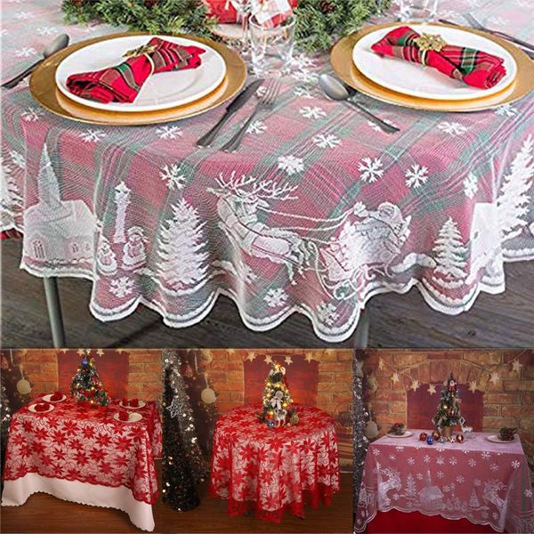 

table cloth christams red lace round cover floral tablecloth for xmas wedding party home decor