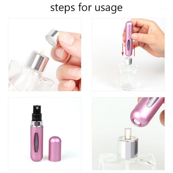 

storage bottles & jars 3pc/lot wholesale 5ml refillable perfume spray reusable mini portable travel cosmetic container makeup packaging