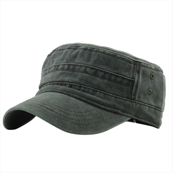 

fashion man women cotton soldier denim hat visor flat cap military style vintage baseball sport sun outdoor, Blue;gray