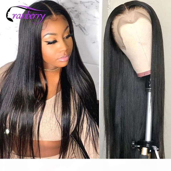 

cranberry hair bone straight hair wig t-middle right part wig remy malaysian human wigs for black women prelucked hairline, Black;brown