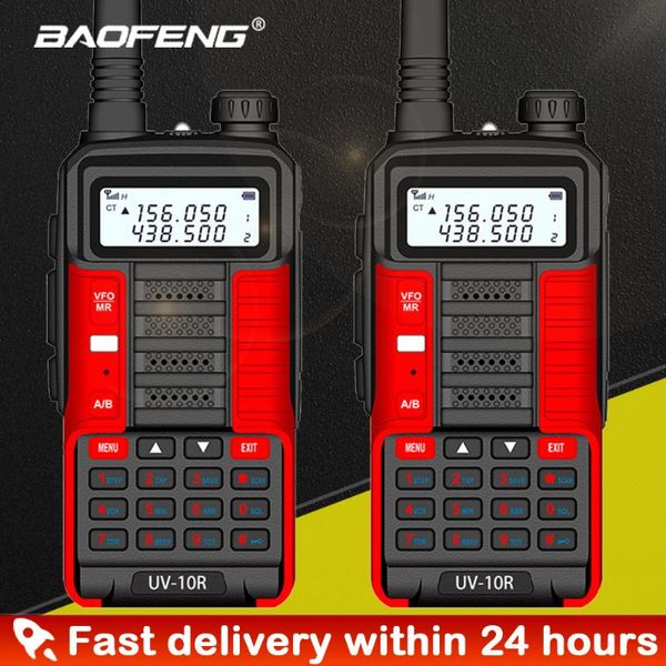 

2021 baofeng new professional walkie talkie uv 10r 10km 128 channels vhf uhf dual band two way cb ham radio baofeng uv10r 2 pcs