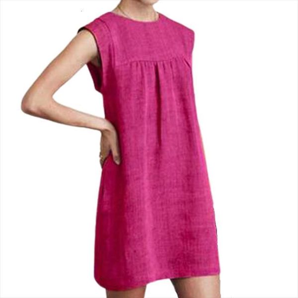 

summer cotton linen women dress round neck short sleeve stitching casual loose solid color midi, Black;gray