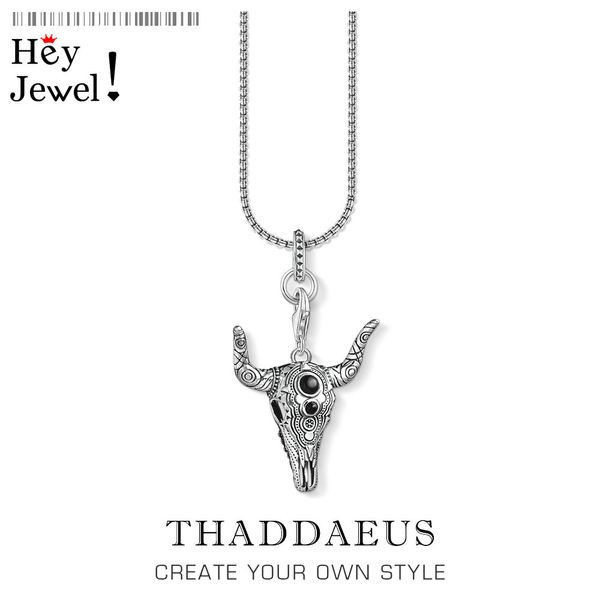 

ethnic bulls head necklace,2020 brand new chain fashion jewelry europe 925 sterling silver rebel bijoux gift for men women q0531