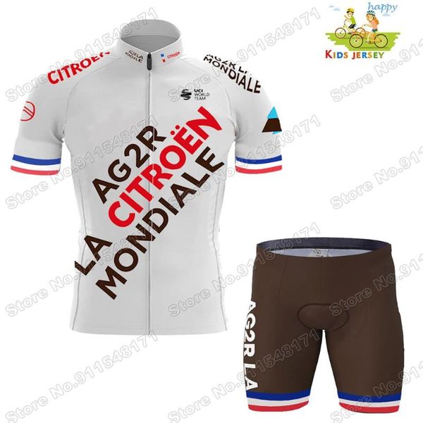 

racing sets maillot ag2r kids world french 2021 cycling jersey set boys girls clothing children road bike ropa, Black;blue