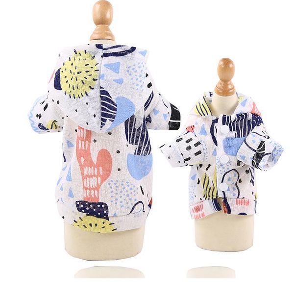 

spring breathable dog clothes pet supplies hoodie white cactus