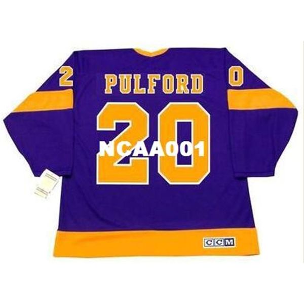

001 #20 bob pulford los angeles kings 1971 ccm vintage away home hockey jersey or custom any name or number retro jersey, Black