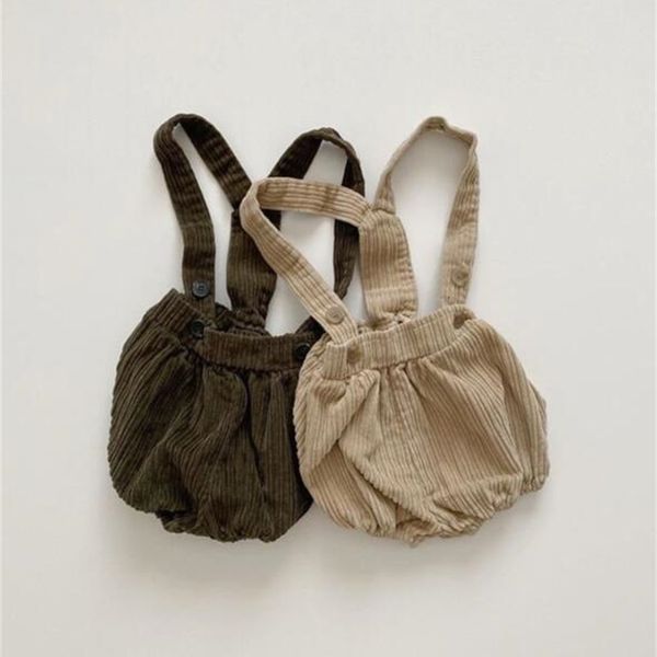 

2021 new newborn baby girls spring summer diaper corduroy suspender bread shorts infant casual girl bloomers boutique kids clothes n832, Black