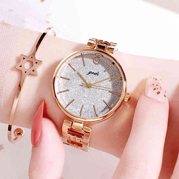 

iced out women watches brand luxury waterproof stainless steel starry sky woman quartz wristwatch casual dress ladies watch, Slivery;brown