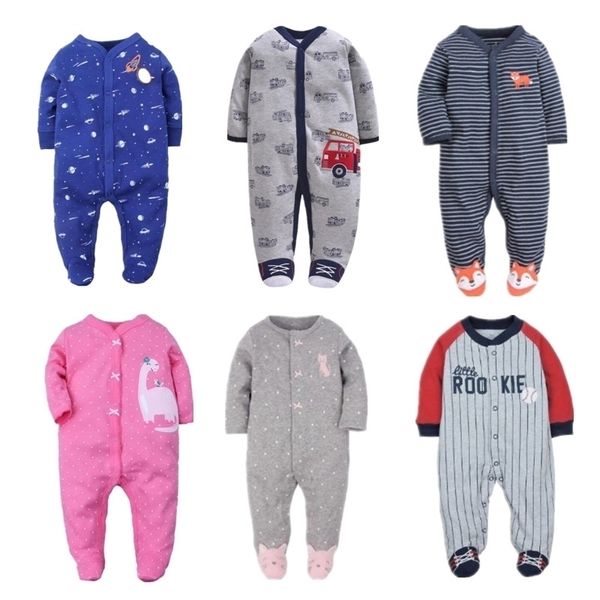 Newborn Fashion Pajamas Детские Rompers Pajamas Baby Одежда Различные Стиль Хлопчатобумажная Одежда для мальчиков Горячие Продажи 210309