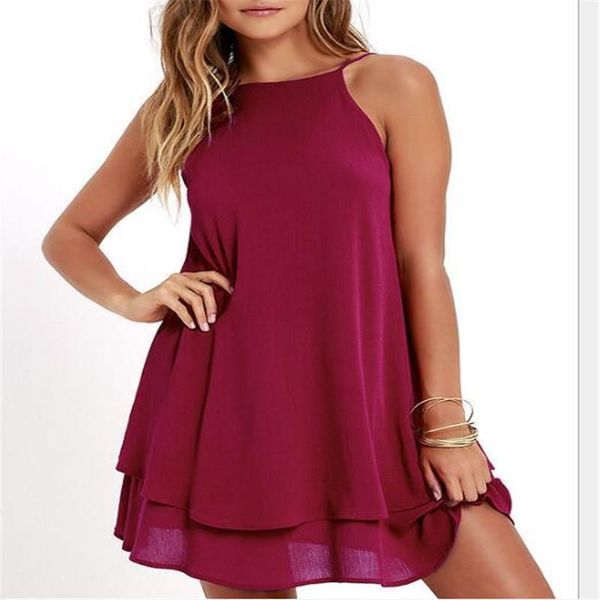 

casual dresses fashion women boho beach summer sleeveless halter solid dress elegant off shoulder loose sundress ladies dames streetwear, Black;gray