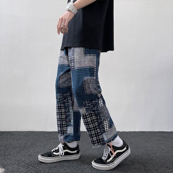 

japanese streetwear hip hop spring women pants autumn plaid harem fashions joggers casual sweatpants track sweat trouser, Black