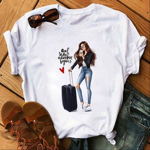 

summer women t shirt 2021 fashion thin section t shirt harajuku printed tshirt leisure streetwear female clothing, White