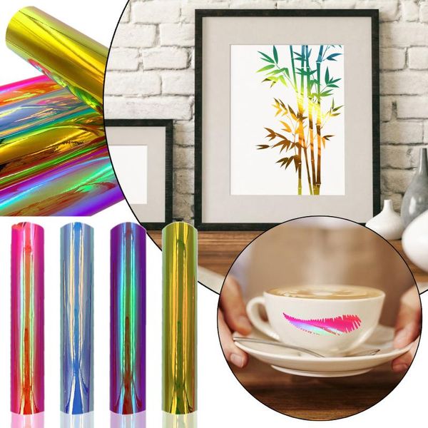 

window stickers glossy holographic adhesive backed sheet roll rainbow decal cricut sign making tool for car cup diy #w3