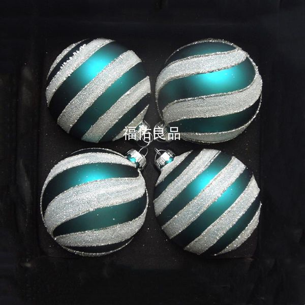 

party decoration 12pcs/pack diameter=8cm blue painting series handmade hanging glass ball christmas day globe festival friend gift