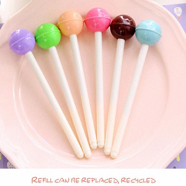 

ballpoint pens 1pcs creative cute lollipop pen kawaii for school stationery office writing supplies, Blue;orange