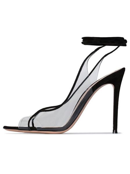 

sandals slim heel women's shoes women fashion pointed pvc boots, Black