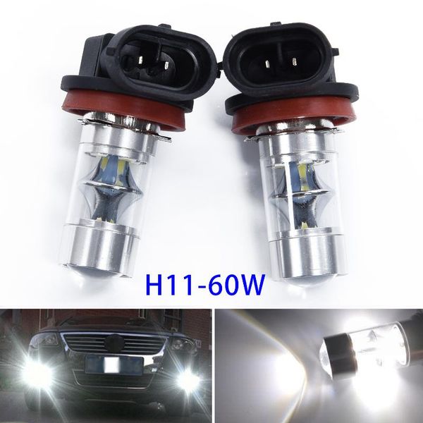 

car headlights h11 h8 2323 light bulbs white 60w accessories driving lamp bulb set