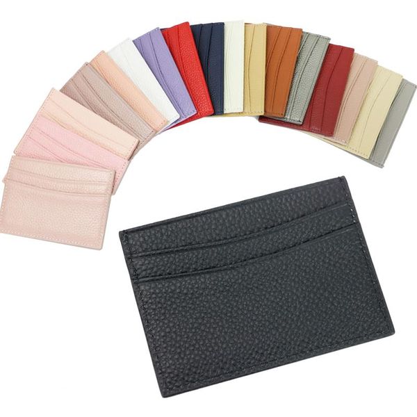 

card holders classic genuine leather holder men slim wallet business bank cardholder women case, Brown;gray